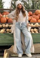 Hose Jeans wide leg z paskiem
