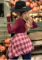 Prążkowana Bluse longsleeve Wrong Time Burgunderrot