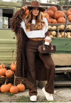 Hose Jeans wide leg I’m Fine Now Schokoladenbraun