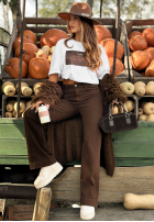 Hose Jeans wide leg I’m Fine Now Schokoladenbraun