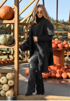 Długi Cardigan z frędzlami Forget My Name Schwarz