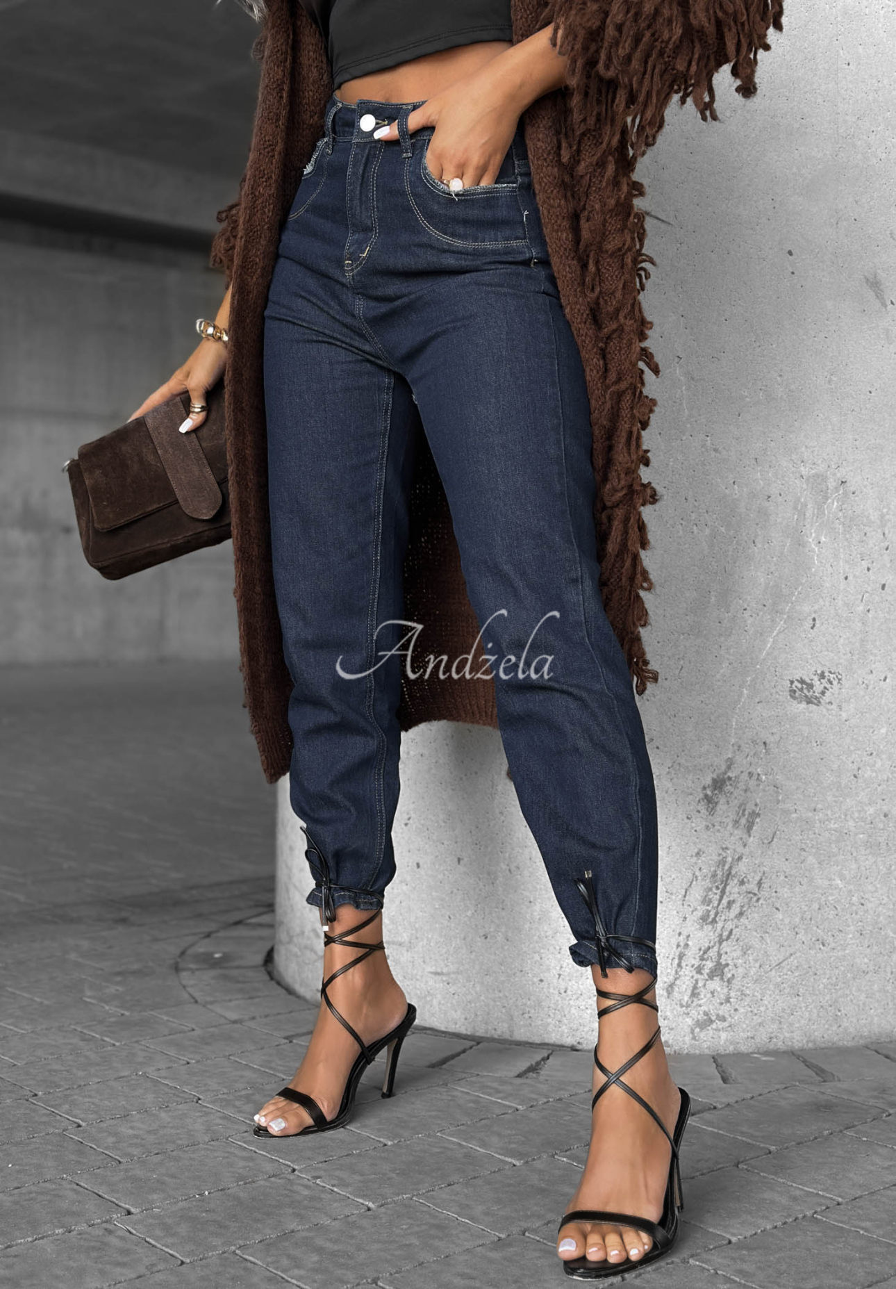 My Better Side mom fit denim pants navy blue