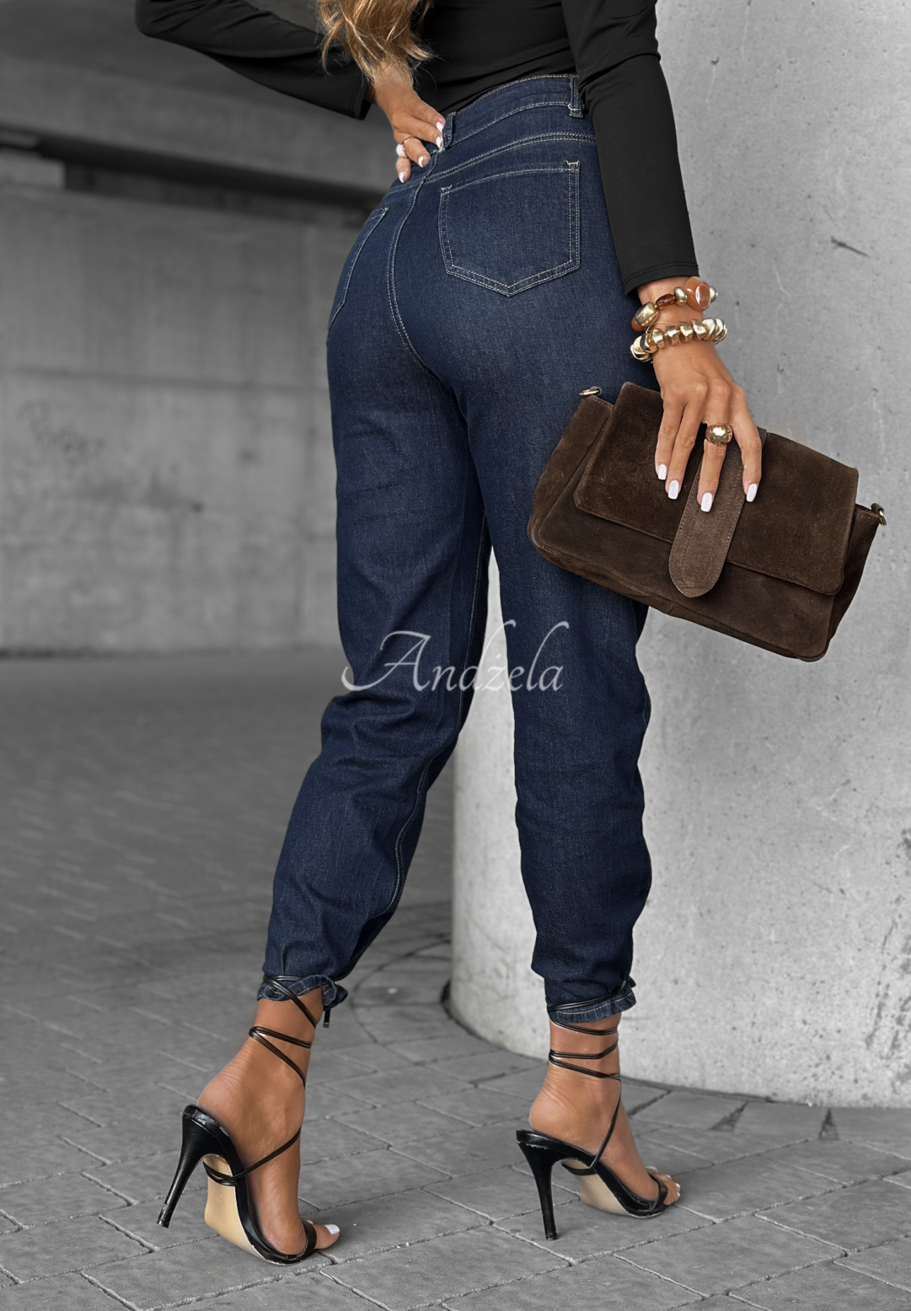 My Better Side mom fit denim pants navy blue