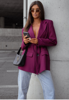 Blazer z wiązaniem She Believed It Burgunderrot