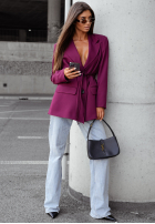 Blazer z wiązaniem She Believed It Burgunderrot