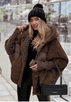 Pikowana Jacke z futerkiem Snow & Pines Schokoladenbraun
