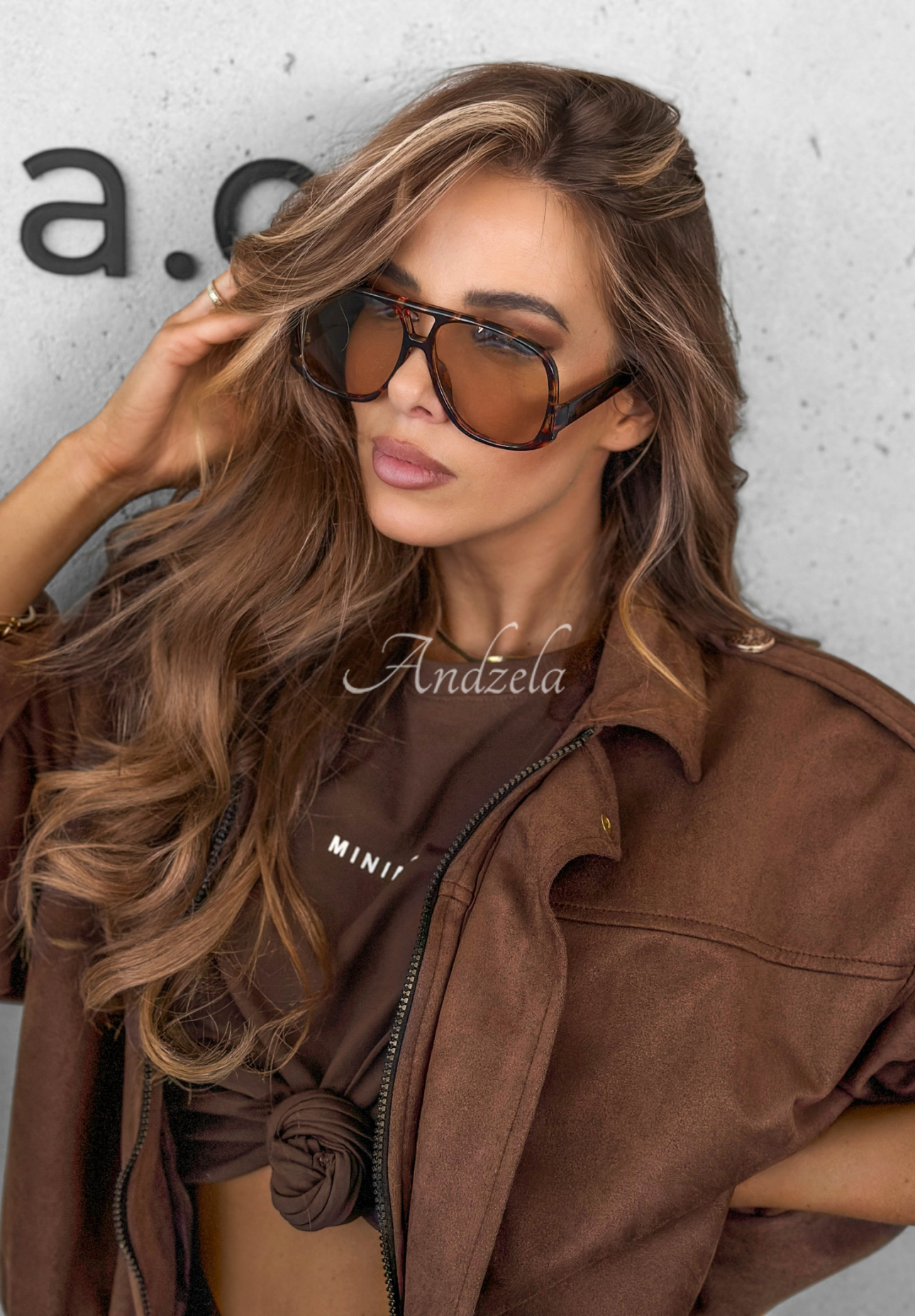 Sonnenbrille mit Muster Shades On Schokoladenbraun II