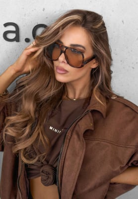 Sonnenbrille mit Muster Shades On Schokoladenbraun II
