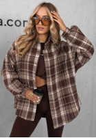 Hemd w kratę Between Seasons Schokoladenbraun