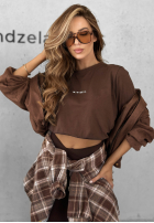 T-Shirt z napisem Minimal Schokoladenbraun