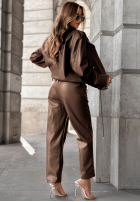 Skórzany Set Jacke i Hose Choosing Myself Schokoladenbraun