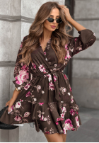 Minikleid mit Blumen All The Flowers Schwarz