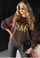 Sweatshirt z nadrukiem Ciao Bella Schokoladenbraun