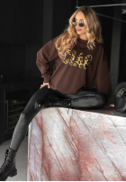 Sweatshirt z nadrukiem Ciao Bella Schokoladenbraun