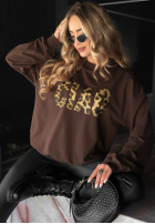 Sweatshirt z nadrukiem Ciao Bella Schokoladenbraun
