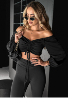 Bluse ze ściągaczem Tell Me When Schwarz