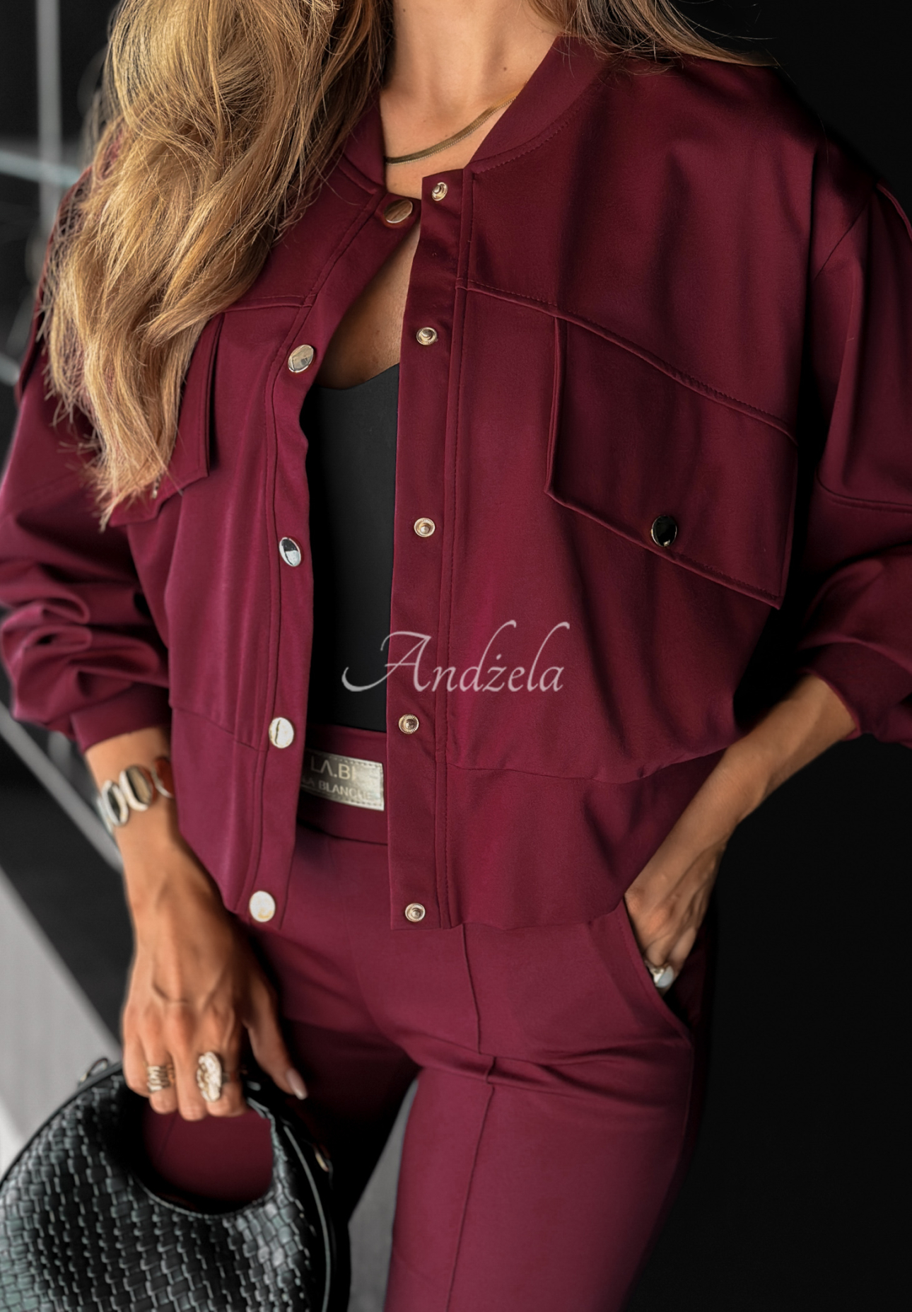 Viskosejacke Real Success Burgunderrot