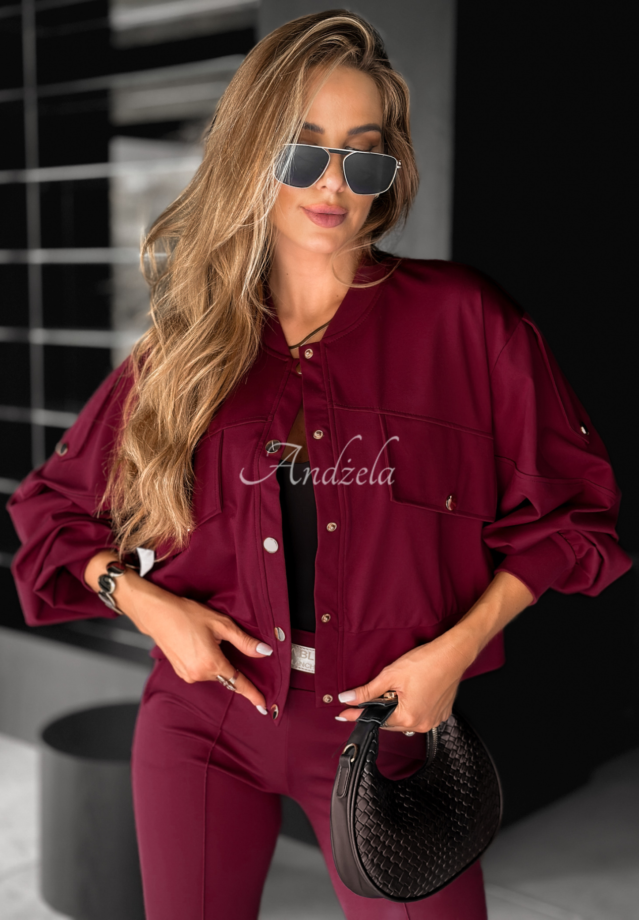 Viskosejacke Real Success Burgunderrot