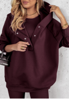 Set 3in1 Leggings, top i Sweatshirt Super Fit wino
