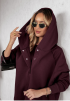 Set 3in1 Leggings, top i Sweatshirt Super Fit wino