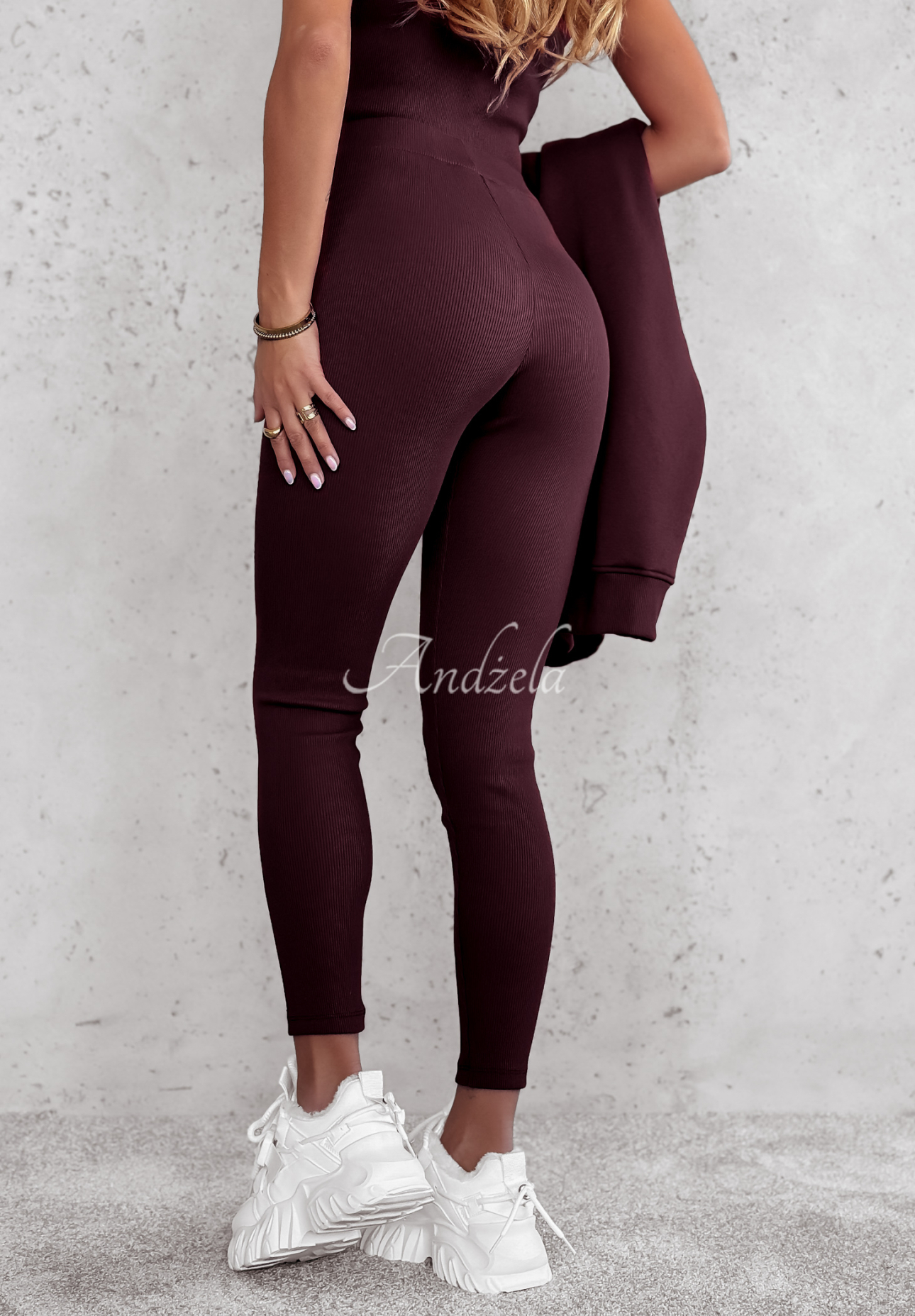 3in1-Set Leggings, Top und Sweatshirt Super Fit Wein