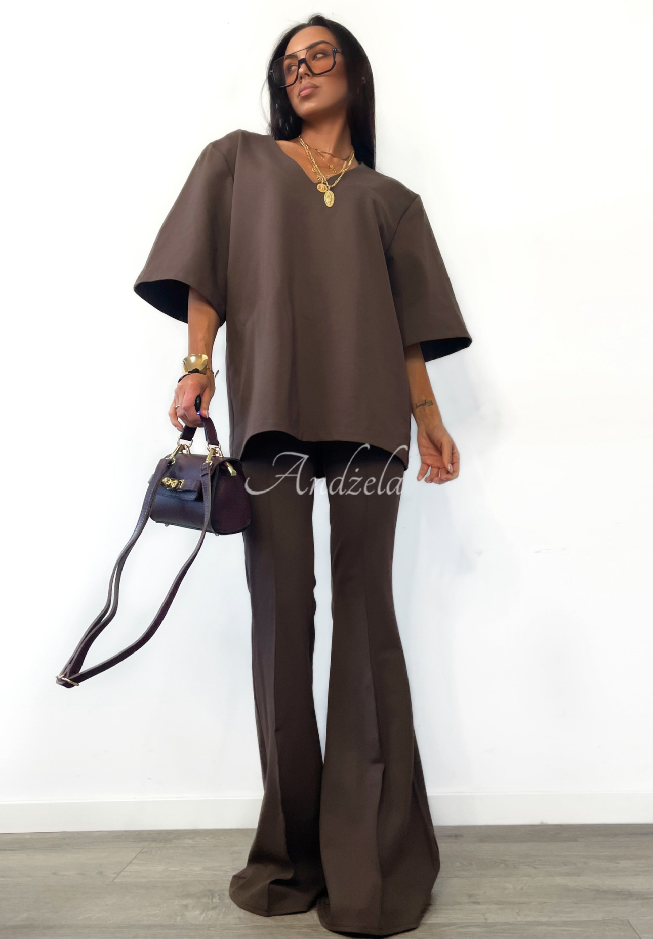 La Milla Perfection chocolate fabric bell bottoms II