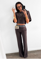 Eleganckie Hose wide leg La Milla Sunshine Elegance Schokoladenbraun
