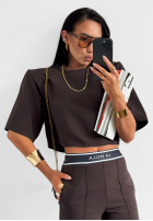 Eleganckie Hose wide leg La Milla Sunshine Elegance Schokoladenbraun