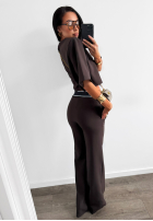 Eleganckie Hose wide leg La Milla Sunshine Elegance Schokoladenbraun