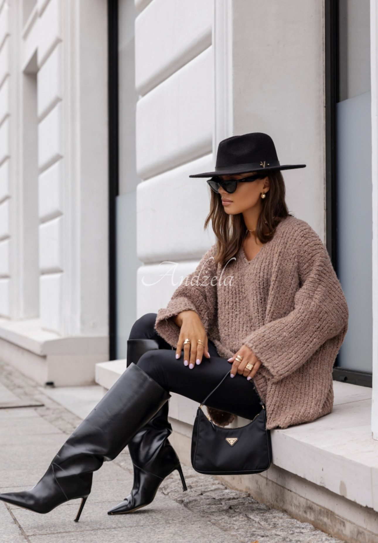 Pullover oversize Cocomore Dreamy Escape helle Schokolade