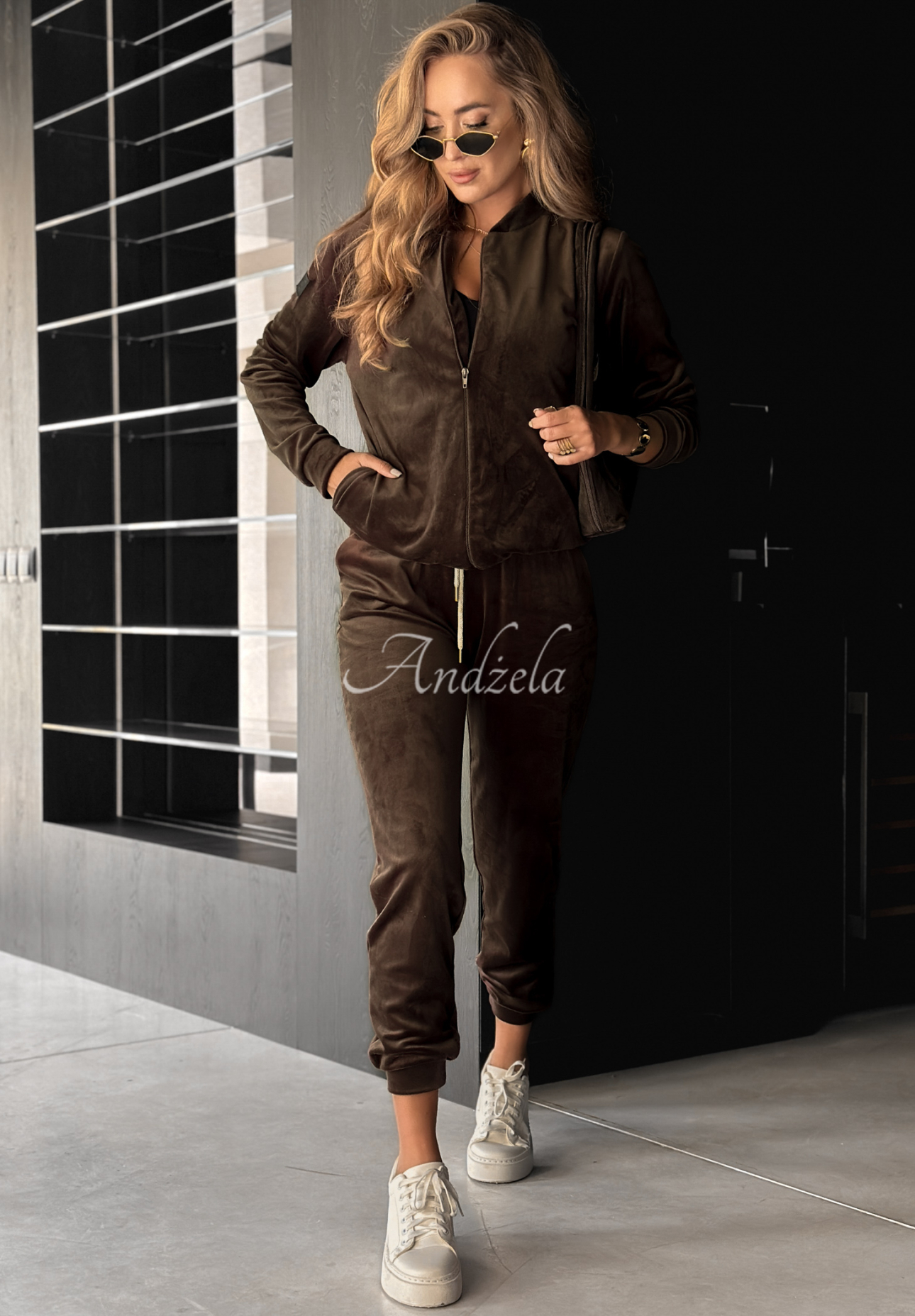 Better Later chocolate velour set