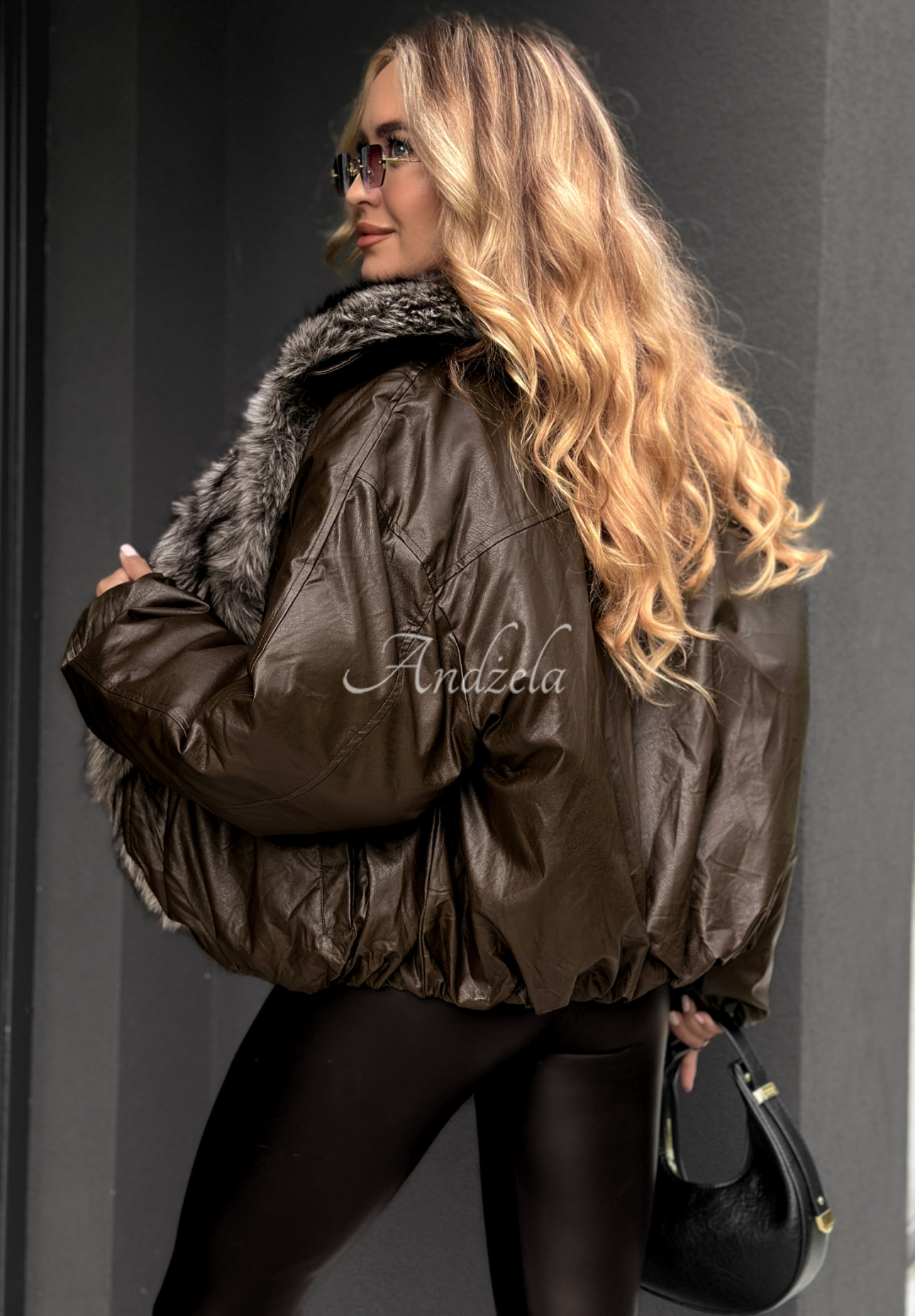 Bomberjacke mit Fell Homewood Schokoladenbraun