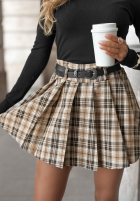 Plisowana Kurzer Rock mini w kratę Still Autumn Beige