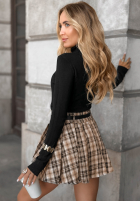 Plisowana Kurzer Rock mini w kratę Still Autumn Beige