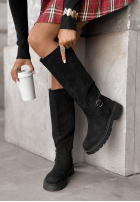 Lange zamszowe Stiefel Under Umbrella Schwarz