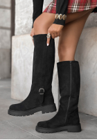 Lange zamszowe Stiefel Under Umbrella Schwarz