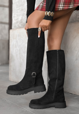 Lange Wildlederstiefel Under Umbrella Schwarz