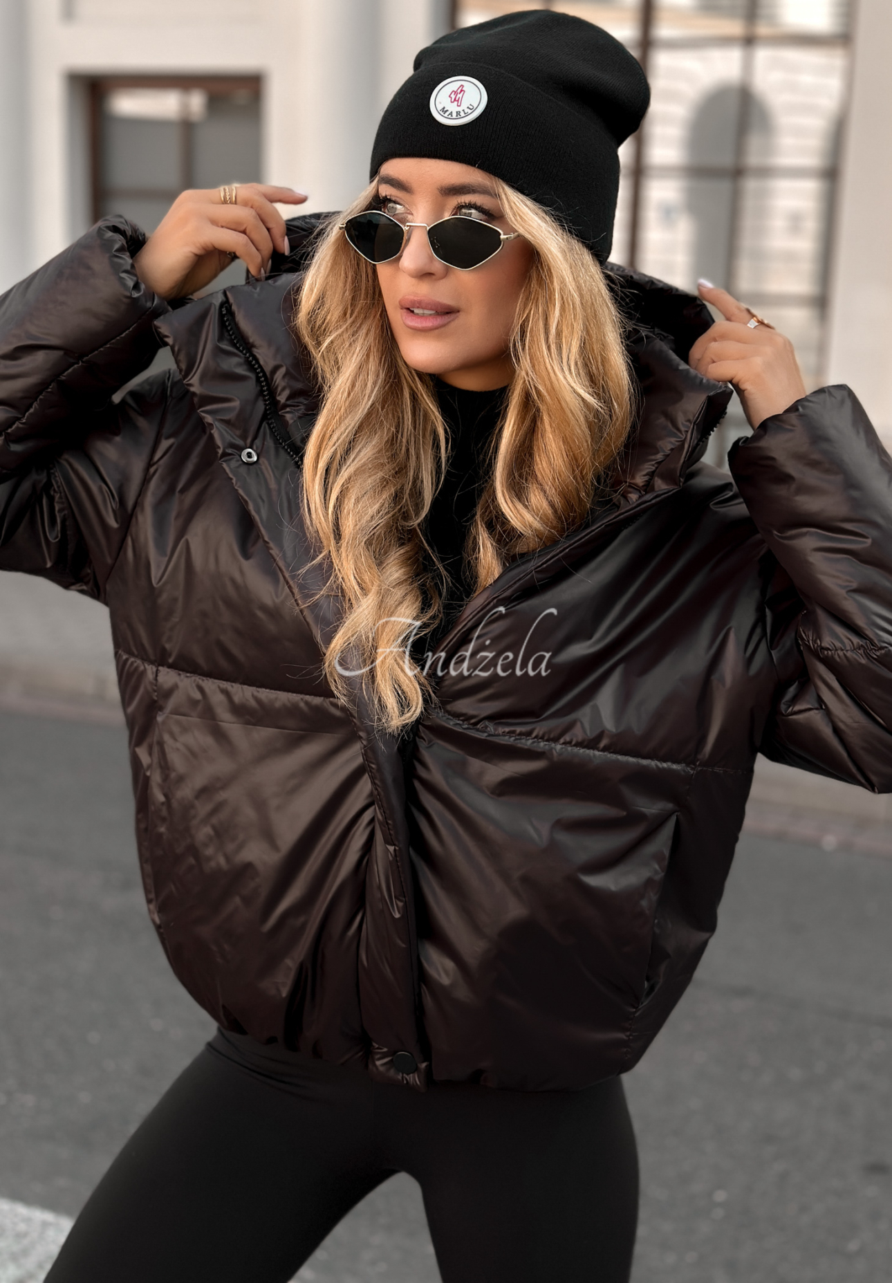 Steppjacke mit Kapuze Too Late Now  Schokoladenbraun