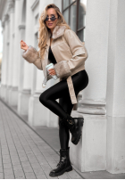 Skórzana Jacke z futerkiem Never Say Never Beige