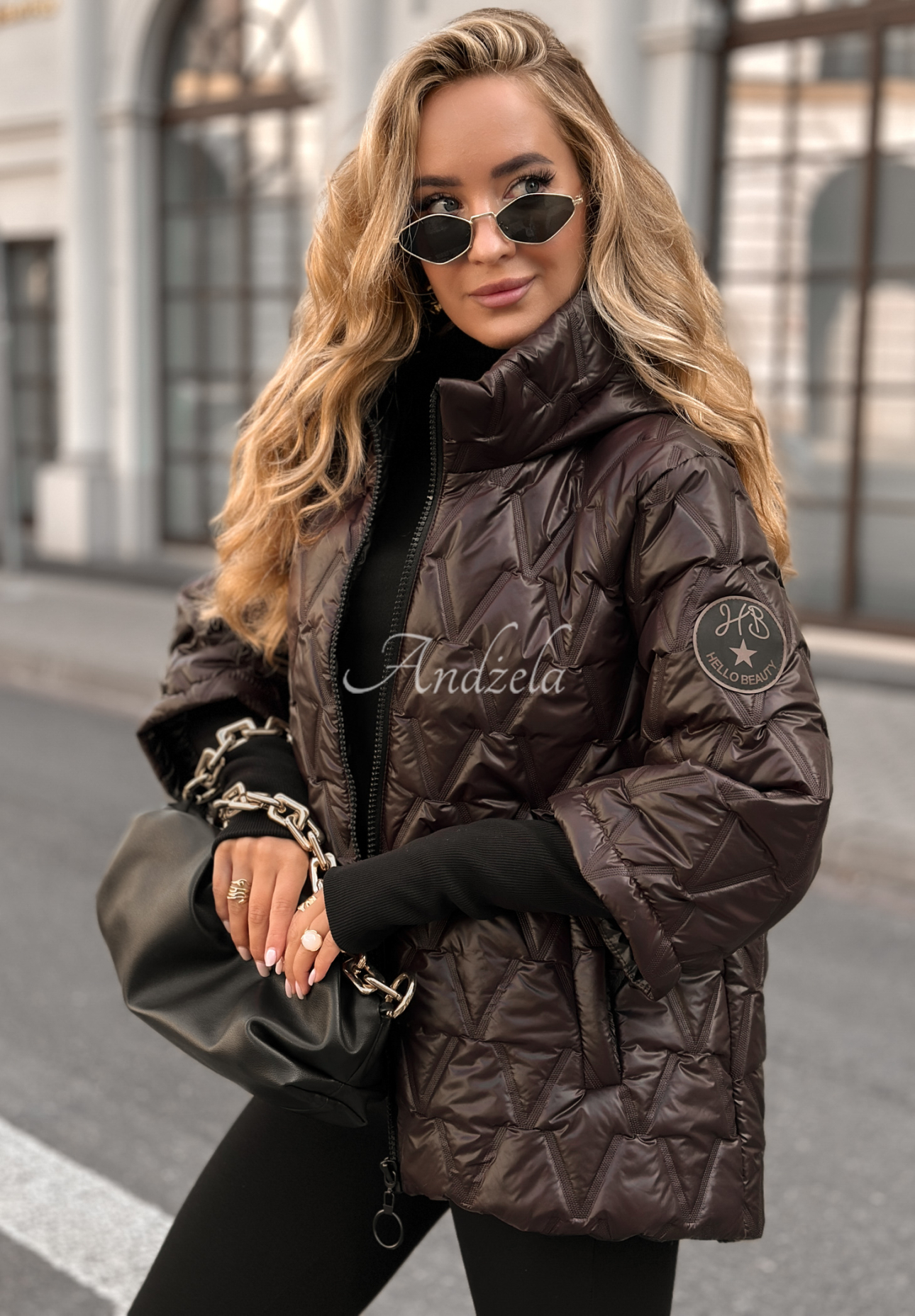 Kurze Steppjacke Quiet Afternoon Schokoladenbraun