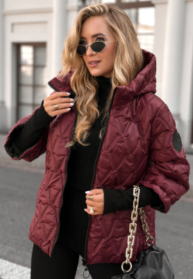 Kurze Steppjacke Quiet Afternoon Burgunderrot