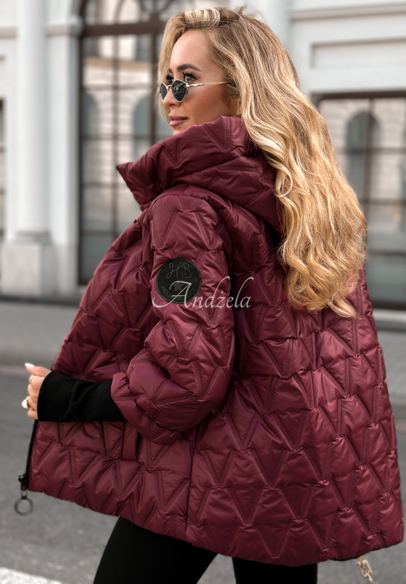 Kurze Steppjacke Quiet Afternoon Burgunderrot