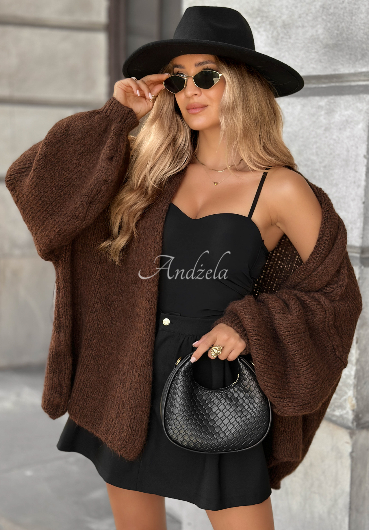Oversize Cardigan Be Gentle And Kind Schokoladenbraun