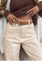 Hose Jeans z paskiem Not Over It Ecru