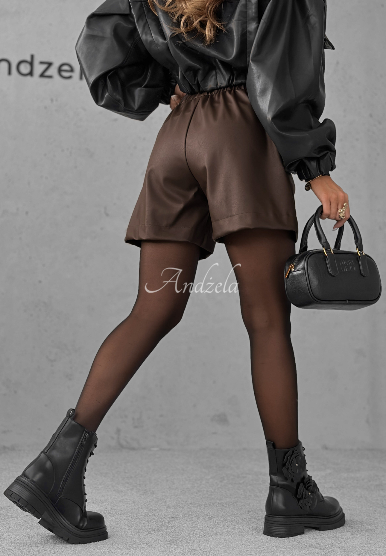 Don't Come Back chocolate leather shorts