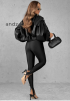 Skórzana Jacke oversize 80s Vibe Schwarz