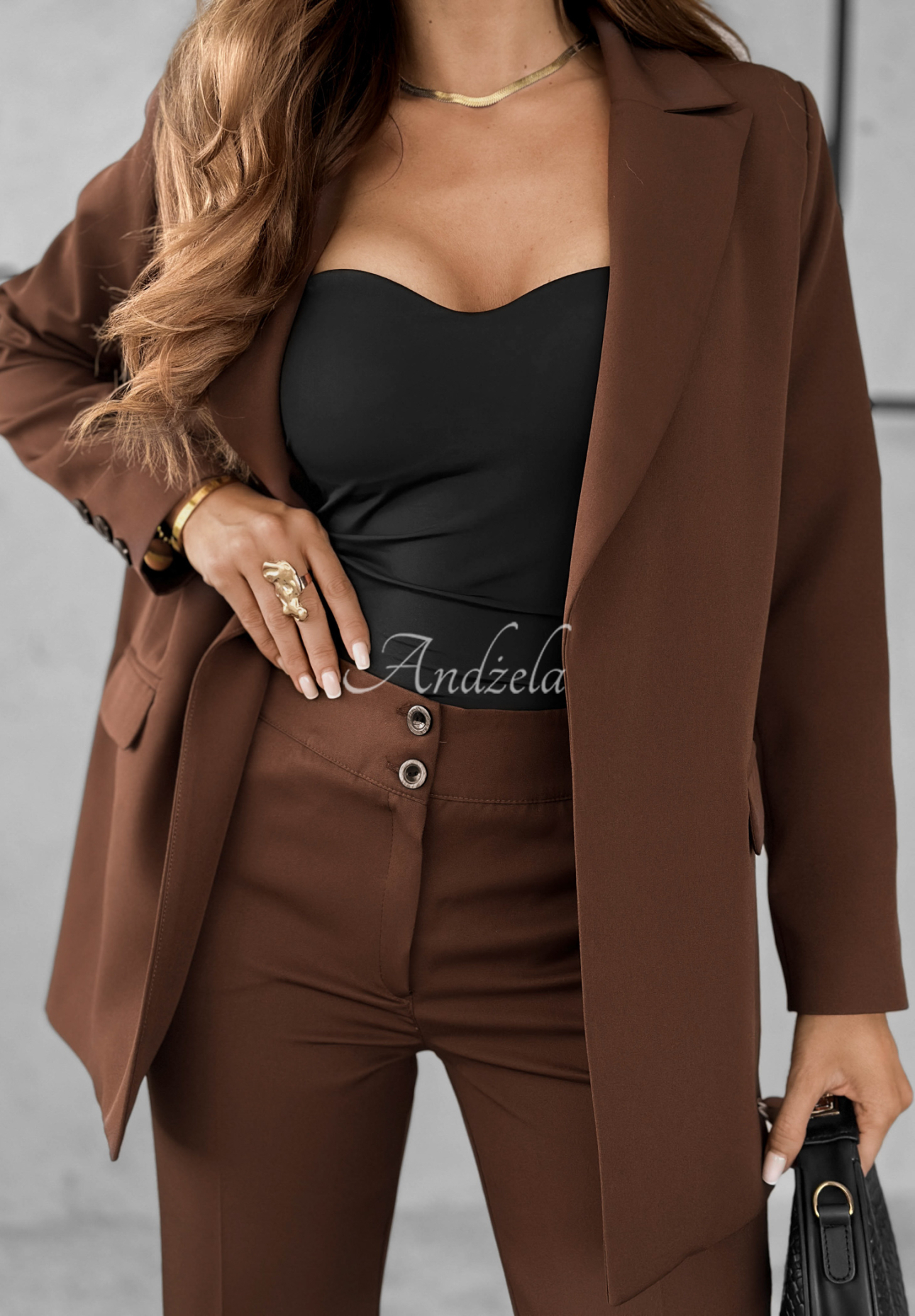 Elegante Zigarettenhose Runway Ready Schokoladenbraun