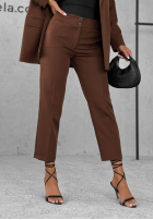 Eleganckie Hose Chinohose Runway Ready Schokoladenbraun