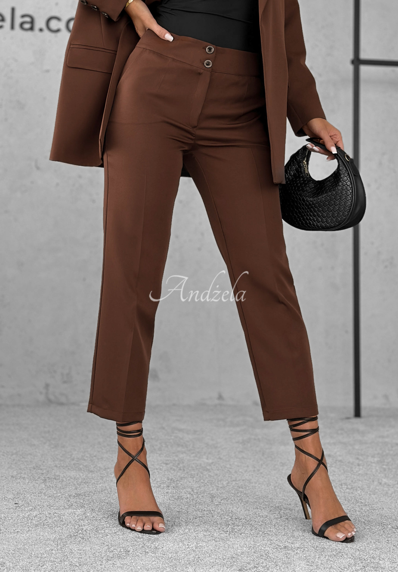 Elegante Zigarettenhose Runway Ready Schokoladenbraun