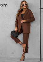 Eleganckie spodnie cygaretki Runway Ready czekoladowe